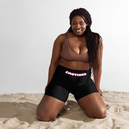 "Emotions" Black Women's Yoga Shorts