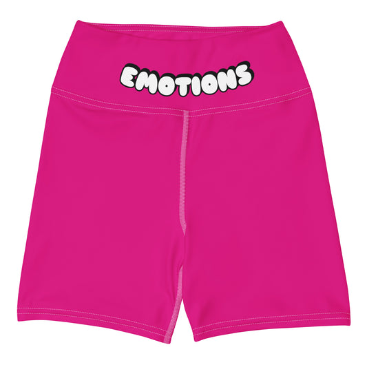 "Emotions" Hot Pink Women's Yoga Shorts