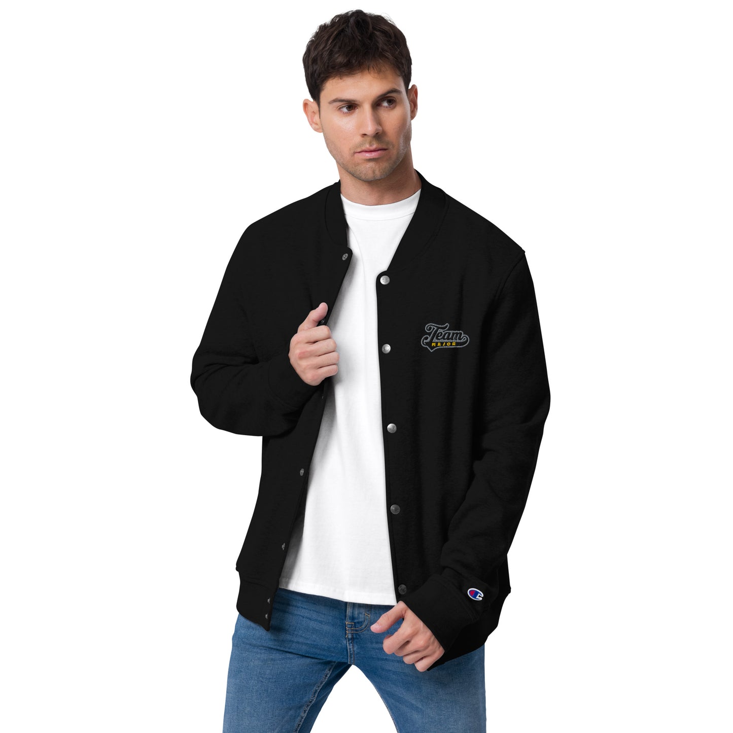 Team Major x Champion Black Bomber Jacket