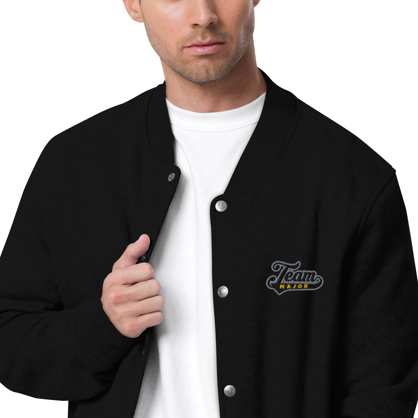 Team Major x Champion Black Bomber Jacket