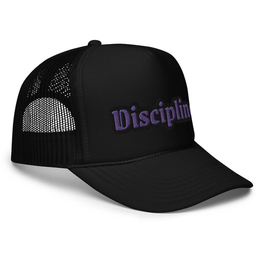 Black/Purple Discipline Foam Trucker Hat